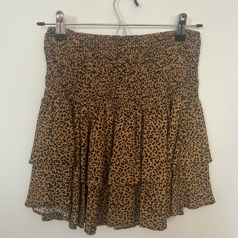 Adika Cheetah Print Flowy Smock Skirt